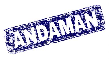 Yuvarlatılmış dikdörtgen damga çizilmiş Andaman çerçeveli