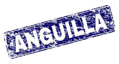 Yuvarlatılmış dikdörtgen damga çizilmiş Anguilla çerçeveli