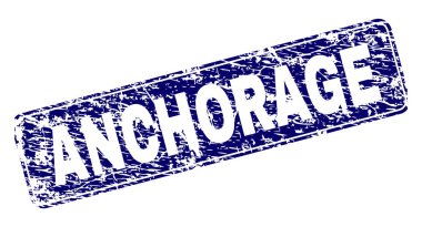 Yuvarlatılmış dikdörtgen damga grunge Anchorage çerçeveli