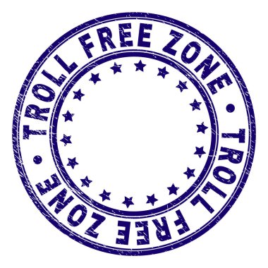 Dokulu Troll serbest bölge damga mühür yuvarlak çizik