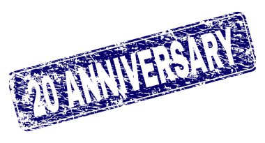 Yuvarlatılmış dikdörtgen damga grunge 20 yıldönümü çerçeveli