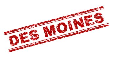 Grunge Des Moines damga mühür dokulu