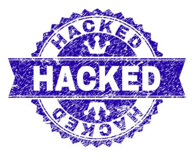 Grunge kesmek damga mühür kurdele ile dokulu