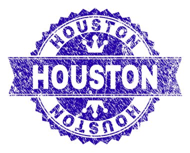 Grunge Houston damga mühür kurdele ile dokulu