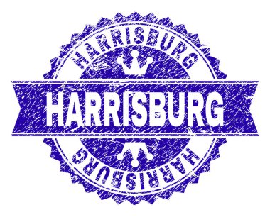 Grunge Harrisburg damga mühür kurdele ile dokulu