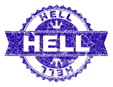 Kurdele ile çizilmiş dokulu cehennem damga mühür