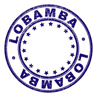 Lobamba yuvarlak damga mühür grunge dokulu