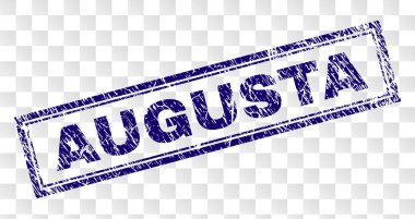 Augusta damga mühür kauçuk yazdırma stilini ve Çift Kişilik çerçeveli dikdörtgen şekli ile yazdırma. Damga şeffaf bir arka plan üzerine yerleştirilir. Mavi vektör kauçuk baskı Augusta başlık kirli doku ile.