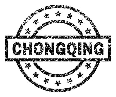 Grunge Chongqing damga mühür dokulu