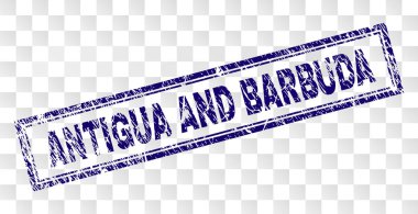 Grunge Antigua ve Barbuda dikdörtgen damgası