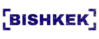 Dokulu Bişkek damga mühür köşeler arasında çizik