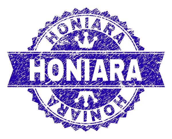 Grunge Textured HONIARA Stamp Seal with Ribbon — Stock Vector