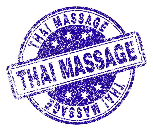 Подряпана текстура THAI MASSAGE штамп ущільнення — стоковий вектор