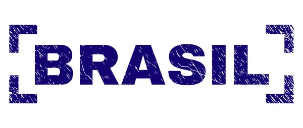 Sello de sello BRASIL texturizado rayado dentro de las esquinas — Vector de stock