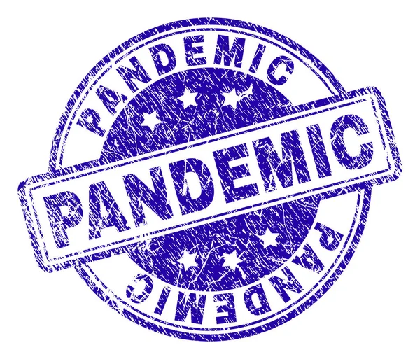 Zerkratzte texturierte Pandemie-Stempelmarke — Stockvektor