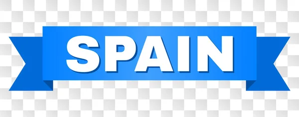 Blauw lint met Spanje titel — Stockvector