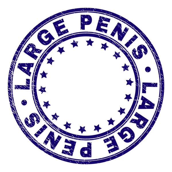 Gekraste getextureerde grote Penis ronde stempel-zegel — Stockvector