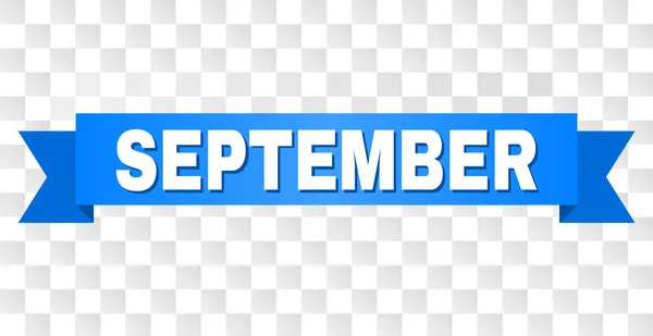 Blauwe streep met September titel — Stockvector