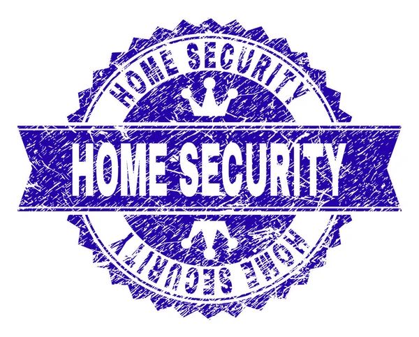 Grunge ev güvenlik damga mühür kurdele ile dokulu