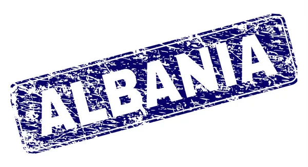 Yuvarlatılmış dikdörtgen damga grunge Arnavutluk çerçeveli