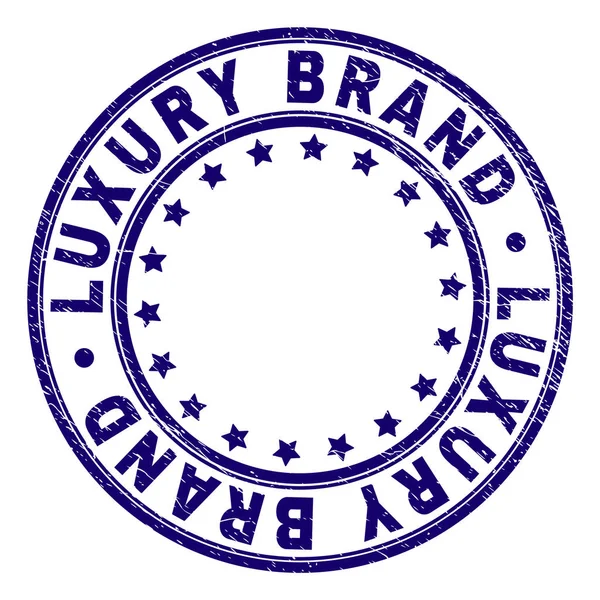 Scratched Textured LUXURY BRAND Round Stamp Seal — Stock Vector