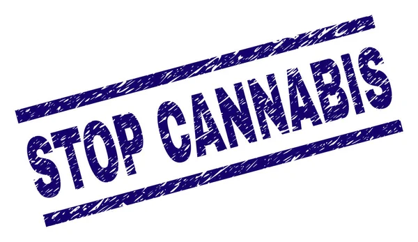 Zerkratzte texturierte Stop-Cannabis-Stempel — Stockvektor