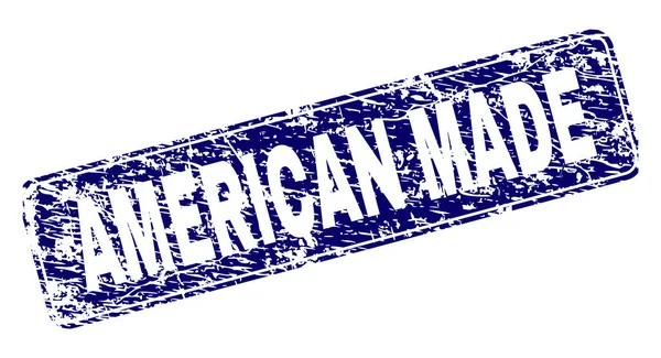 Grunge AMERICAN MADE Sello de rectángulo redondeado enmarcado — Archivo Imágenes Vectoriales