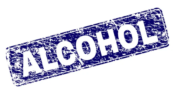 Sello de rectángulo redondeado enmarcado ALCOHOL rayado — Vector de stock