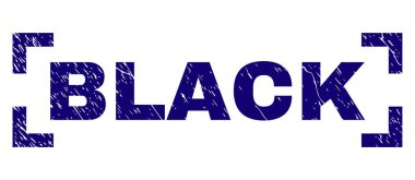 Dokulu siyah damga mühür köşeleri içinde çizik