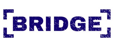 Grunge köşeler arasında köprü damga mühür dokulu