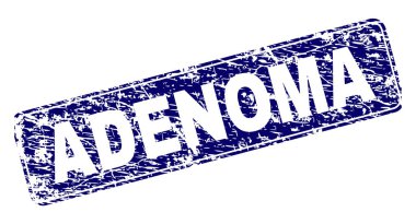 Yuvarlatılmış dikdörtgen damga grunge Adenoma çerçeveli