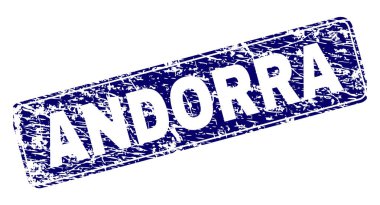 Yuvarlatılmış dikdörtgen damga grunge Andorra çerçeveli