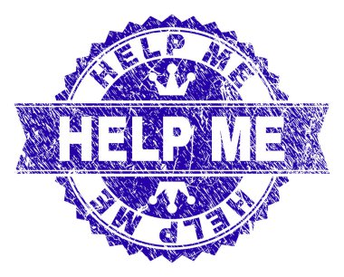 Dokulu grunge damga mühür kurdele ile yardım