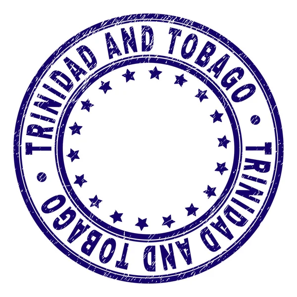 Sello de sello redondo rayado texturizado TRINIDAD Y TOBAGO — Vector de stock