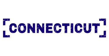 Dokulu Connecticut damga mühür köşeleri içinde çizik