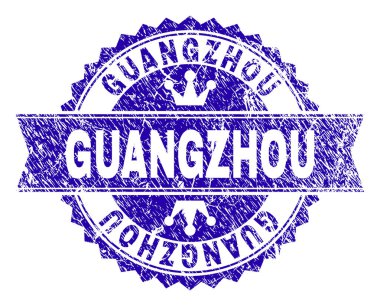 Grunge Guangzhou damga mühür kurdele ile dokulu