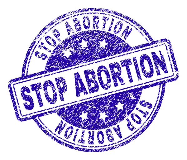 Selo de carimbo texturizado rasgado STOP ABORTION — Vetor de Stock