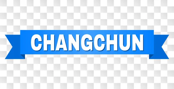 Kékszalag Changchun képaláírással — Stock Vector