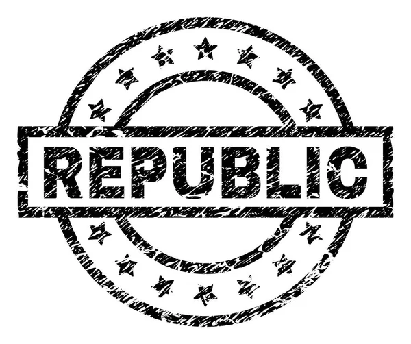 Grunge Textured REPUBLIC Stamp Seal — Stock Vector