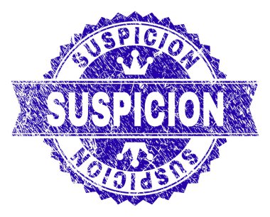 Grunge şüphe damga mühür kurdele ile dokulu