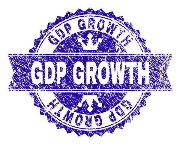 带丝带的划痕纹理 gdp 生长邮票印章 — 图库矢量图片