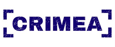 Grunge Crimea damga mühür köşeleri içinde dokulu