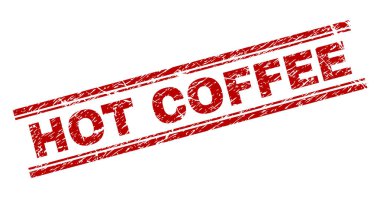 Dokulu sıcak kahve damga mühür çizik