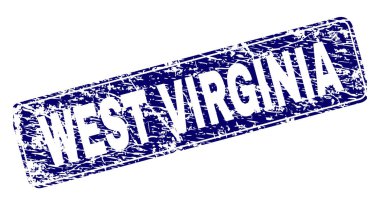 Yuvarlatılmış dikdörtgen damga grunge Batı Virginia çerçeveli