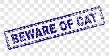 Grunge dikkat kedi dikdörtgen damga