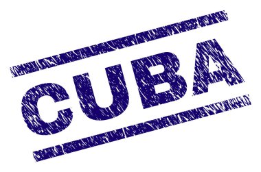 Küba'ya damga mühür grunge dokulu