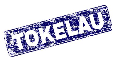 Yuvarlatılmış dikdörtgen damga grunge Tokelau çerçeveli