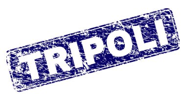 Yuvarlatılmış dikdörtgen damga grunge Trablus çerçeveli