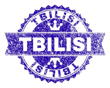 Grunge Tbilisi damga mühür kurdele ile dokulu