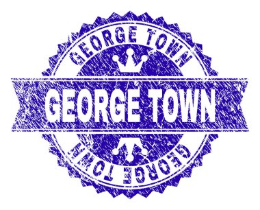 Grunge George Town damga mühür kurdele ile dokulu